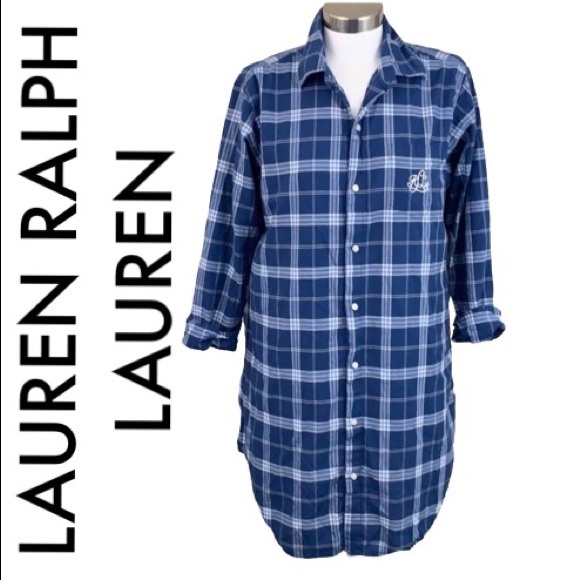 Lauren Ralph Lauren Dresses & Skirts - LAUREN RALPH LAUREN BLUE WHITE SHIRT DRESS MEDIUM